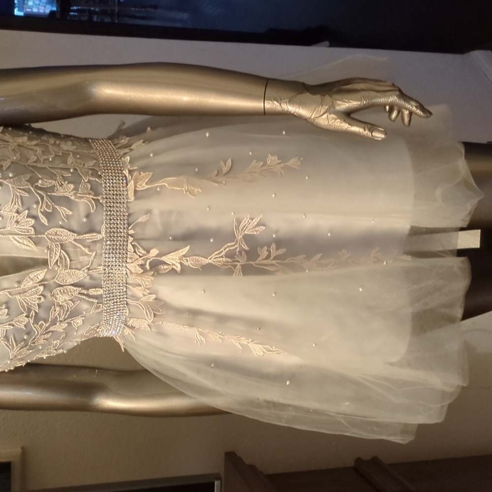 Source Unknown Silver / Gray Mini Dress - image 2